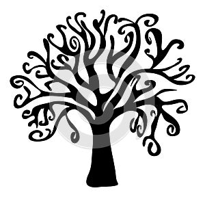 Halloween creepy scary bare tree vector symbol icon design.