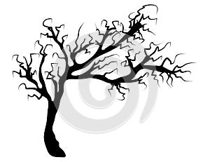 Halloween creepy scary bare tree vector symbol icon design. photo