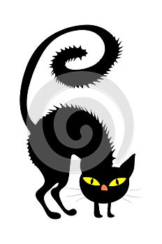 Halloween creepy scary witches cat vector symbol icon design.