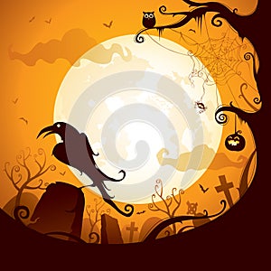 Halloween - Crow on the graveyard