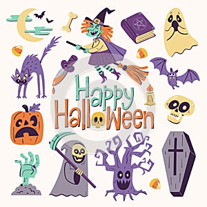 Halloween Cute Cartoon Clip Art Set