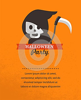 Halloween cute poster. Vector illustration