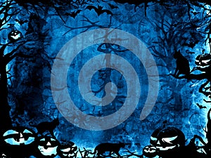 Halloween dark blue magic mystic background