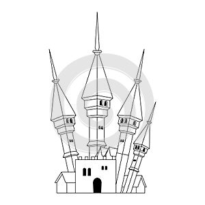 Halloween dark castle isolated icon