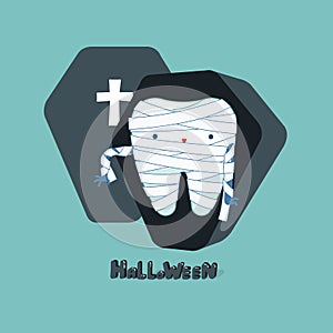 Halloween day of dental, tooth fantacy concept