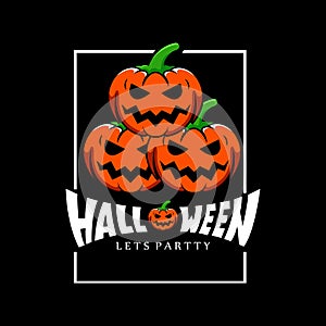 halloween day logo design, vector ghost, tree, pumpkin, spider, bat, grave, hand, moon scary poster