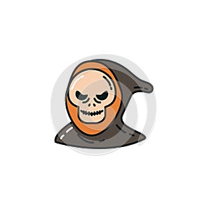 Halloween death face flat character