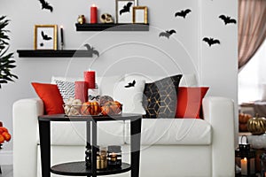 Halloween decor in room