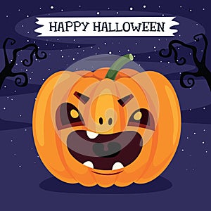 Halloween Design With Cartoon Character