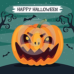 Halloween Design With Cartoon Character