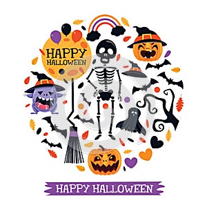 Halloween Design With Cartoon Character