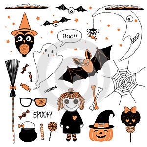 Halloween design elements collection