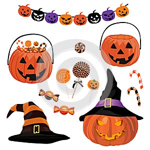 Halloween. Design elements. Isolated on a white background.