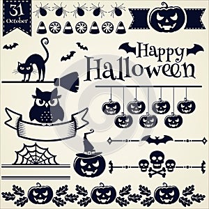 Halloween design elements. Vector set.