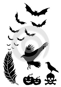 Halloween design elements, vector set