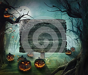 Halloween design - Forest pumpkins