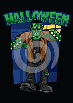 Halloween design of frankenstein