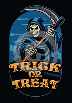 Halloween design of grim reaper