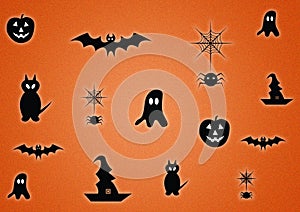 Halloween digitally illustrated orange background photo