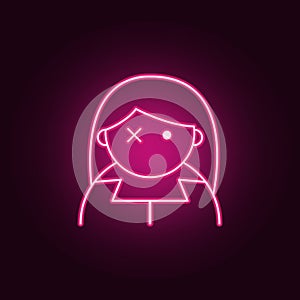 Halloween doll icon. Elements of Halloween in neon style icons. Simple icon for websites, web design, mobile app, info graphics