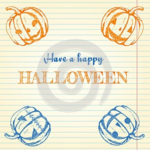 Halloween doodle - pumpkins