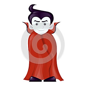 Halloween dracula vampire costume cartoon character vector illustration