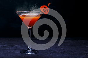 Halloween drink for party, selective focus