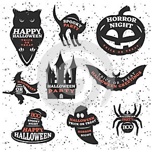 Halloween Elements And Quotes Set