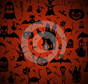 Halloween elements seamless pattern background EPS10 file.