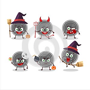 Halloween expression emoticons with cartoon character of audio speaker