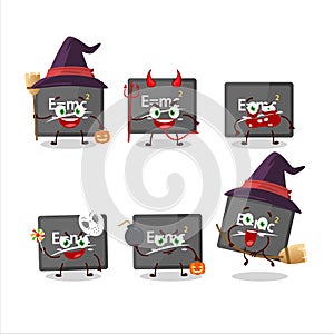 Halloween expression emoticons with cartoon character of physic board