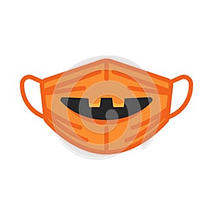 Halloween face mask flat icon