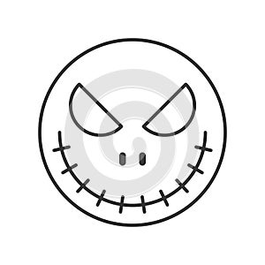 Halloween face mask, outline icon editable stroke