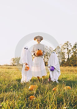 Halloween Family and Kids Holidays Concept