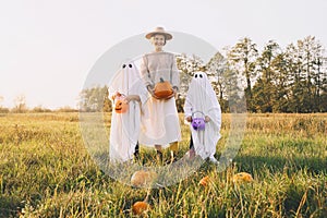Halloween Family and Kids Holidays Concept