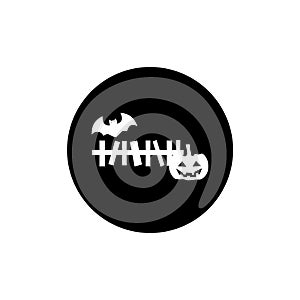 Halloween fence vector solid icons.