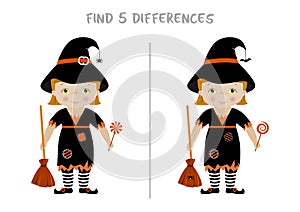 Halloween find differences game for kids photo