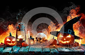 Halloween In Flame - Burning Pumpkins