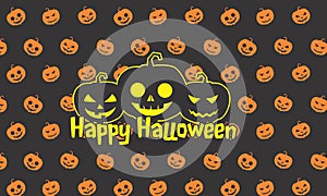 Halloween Flat pattern Solid Jack o lantern