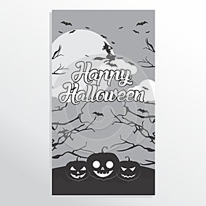 Halloween Flat Poster Solid Jack o lantern