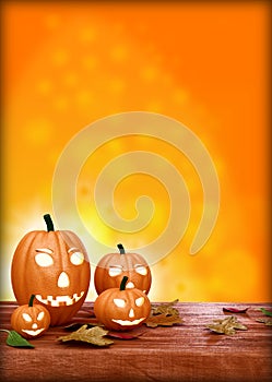 Halloween flyer design template, with pumpkin