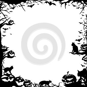 Halloween frame border isolated on white