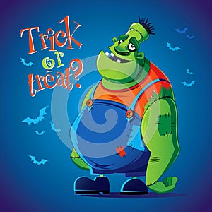 Halloween Frankenstein. Vector character