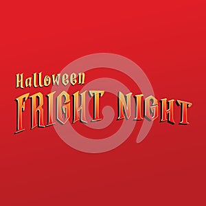 Halloween Fright Night Party Text Banner. Text isolated. Vector illustration.