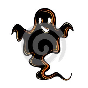 Halloween frightening scary black ghost illustration