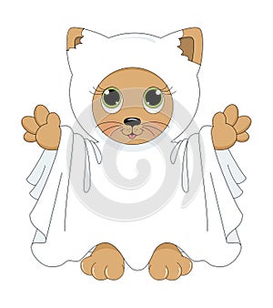 Halloween ghost cat