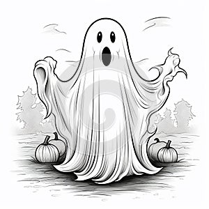 Halloween Ghost Drawing for Teachers