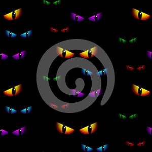 Halloween Ghost Eyes Seamless Background Vector