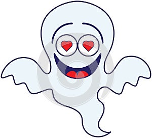 Halloween ghost feeling madly in love