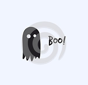 Halloween ghost flat illustration vector